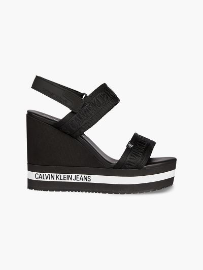 Calvin Klein Cipők HU714036 | Calvin Klein Wedge Női Szandál Fekete